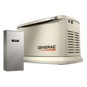 Standby Generac generator with transfer switch, showcasing reliable home backup power solutions for Ocean Pines residents.
